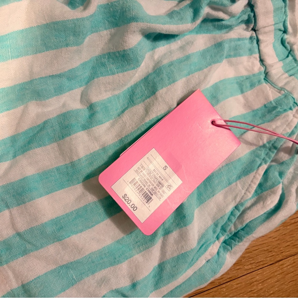 NWT Stoney Clover Lane Target Striped Set S Aqua White Top Shorts - Picture 4 of 6